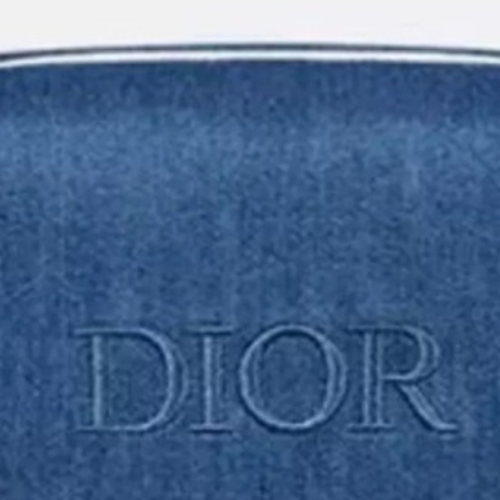 New Dior Blue Denim Cosmetic Bag with Soft Pink Lip Gloss & Black Mascara - Picture 14 of 15